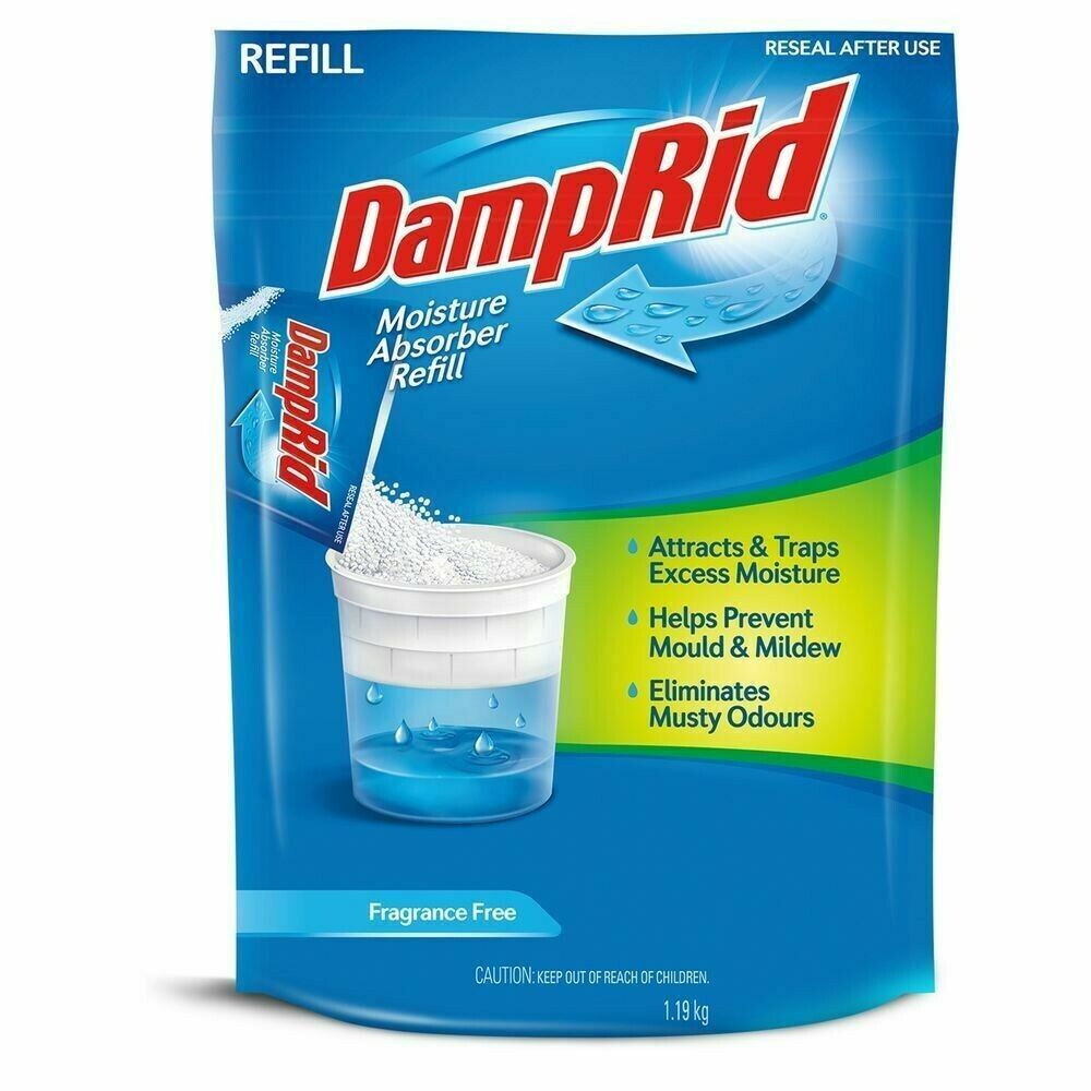 Damprid Moisture Absorber Refill Bag Anti-Mould Fragrance Free Damp Rid 1.19kg