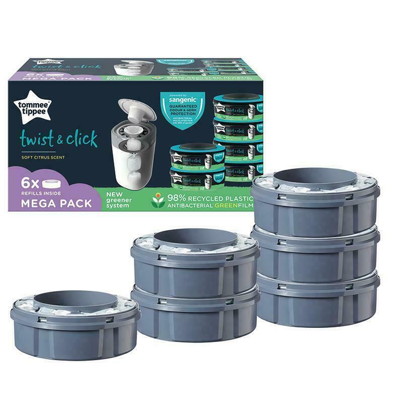 Sangenic Tommee Tippee 6 Pack Nappy Bin Disposal Refill Cassettes Twist & Click