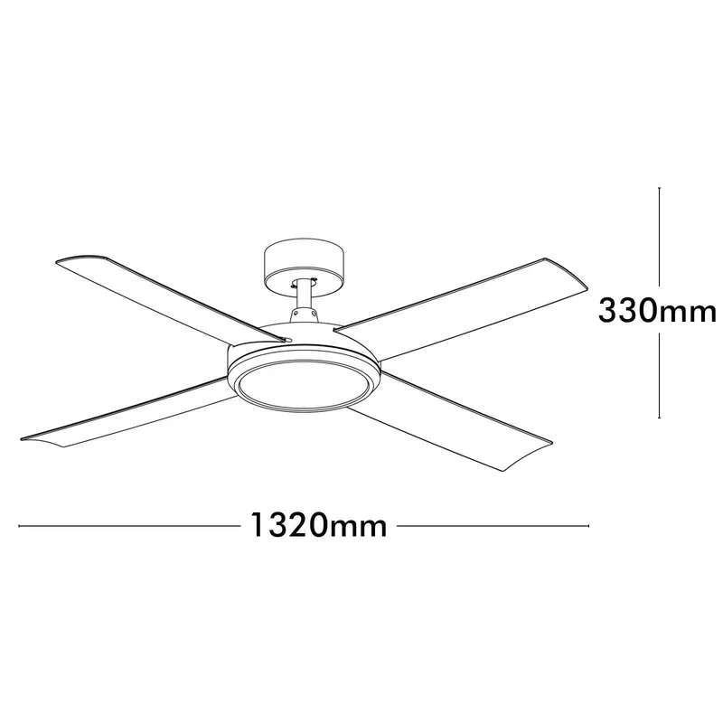 Brilliant Inaya Black 132cm DC Ceiling Fan CCT LED Light & Remote