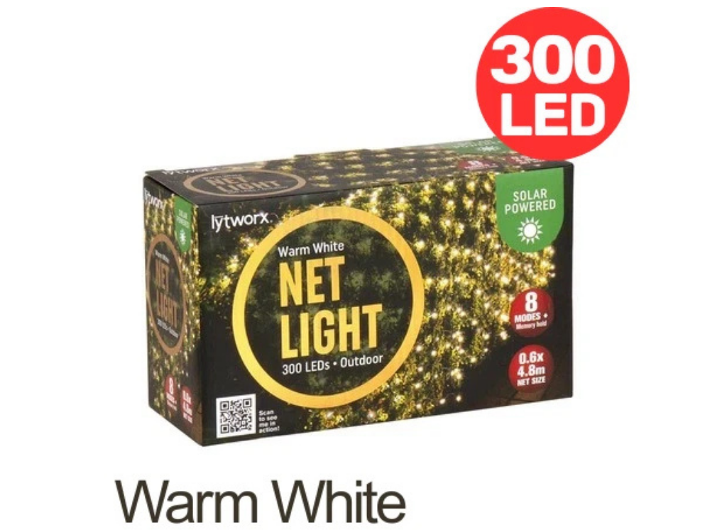 Lytworx 300-LED Warm White Solar Net Lights