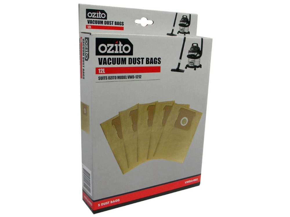 Ozito Replacement Dust Bags – 12L Dry Vac (5pk)