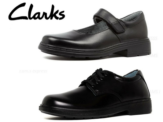 New CLARKS Black Leather School Shoes – Boys & Girls Mary Jane Uniform