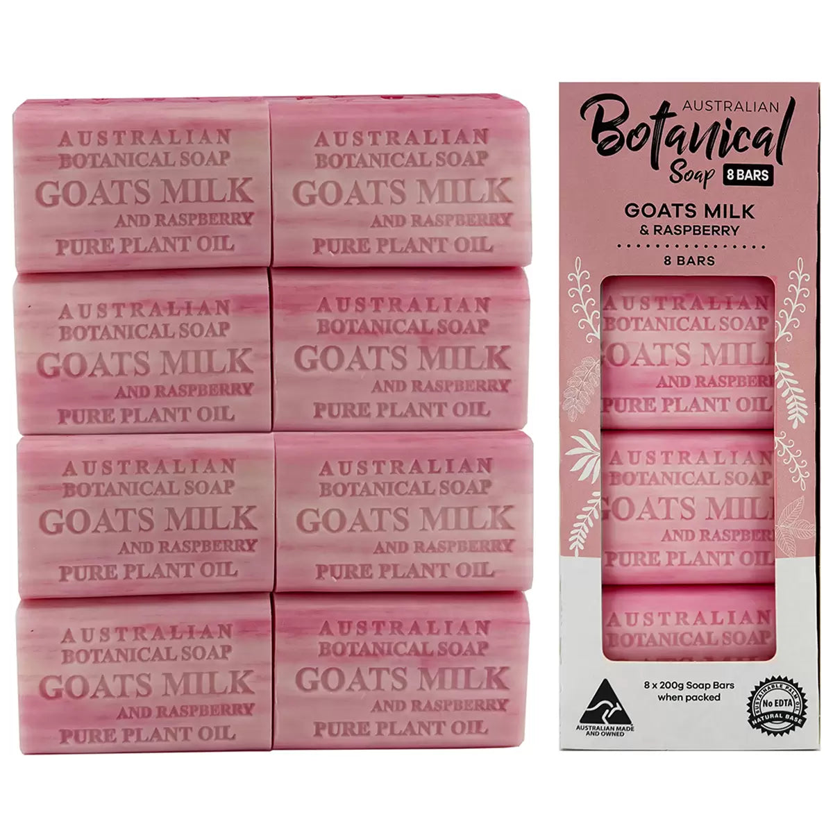 Botanical Bar Soap 8 Pack Goats Milk And Raspberry