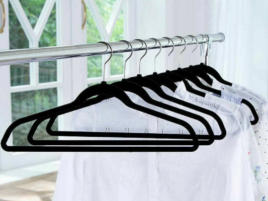 50x Black Velvet Hangers by Neatfreak – Ultra Thin, Non-Slip