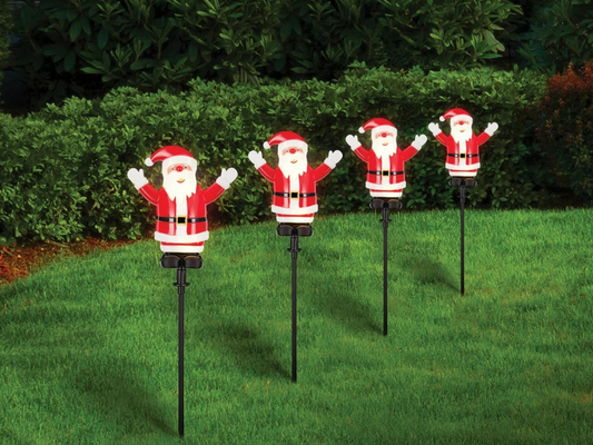 Lytworx 4-Pack Santa Stake Solar Lights – Warm White Christmas Decor