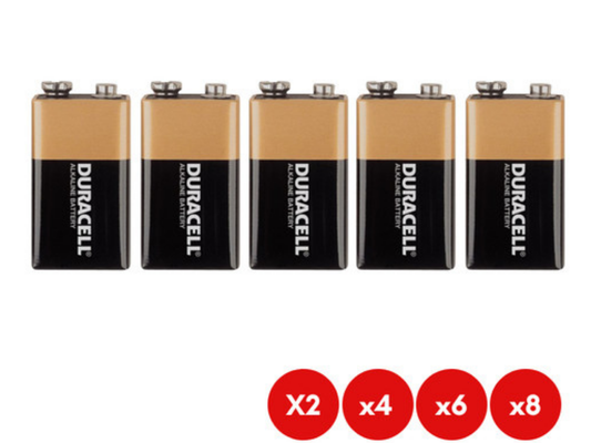 Genuine Duracell 9V Coppertop Alkaline Batteries – 2, 4, 6, 8 Pack