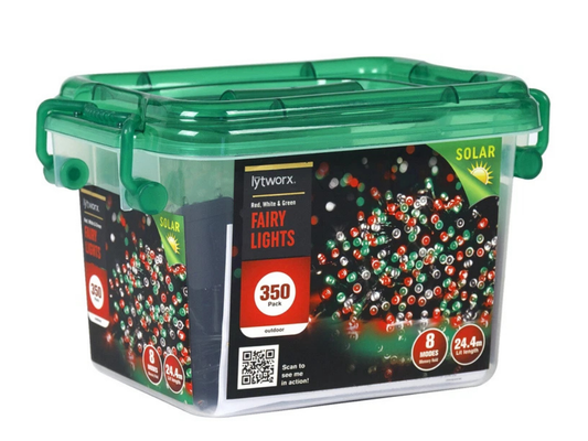 Lytworx Solar Fairy Lights 350 LEDs – Red/Green/White