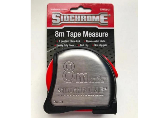 Sidchrome 8M Retractable Measuring Tape – Metric, Flexible