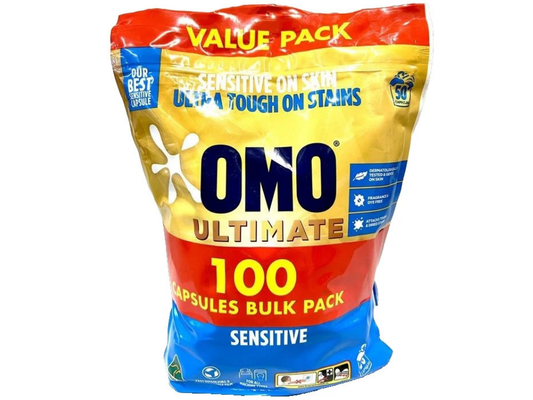 OMO Ultimate Sensitive Laundry Capsules 3-in-1 – 100 Pack