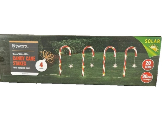 Lytworx Outdoor Christmas Lights – Solar Candy Cane 4PCS