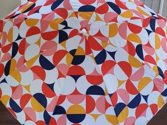 Marquee 2m Portable Beach Umbrella – Geometric Sun Shade Canopy