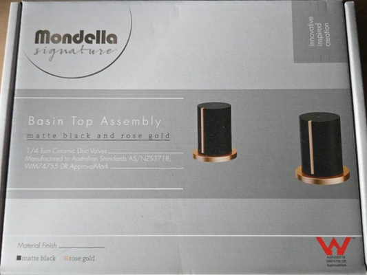 Mondella Signature Basin Mixer Tap – Matte Black & Rose Gold