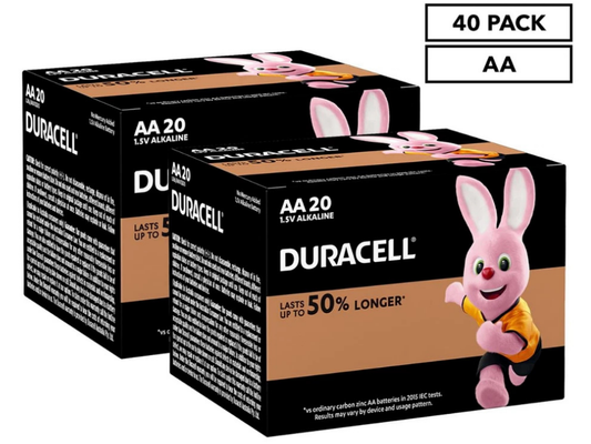 Duracell Coppertop AA Alkaline Batteries 40-Pack Long Lasting Genuine