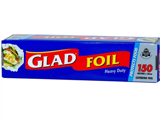 Glad Foil Food Wrap Heavy Duty 150M x 30cm 2-Pack Sealing Cover