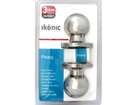 Ikonic Ruby Privacy Door Handle – Bright Chrome