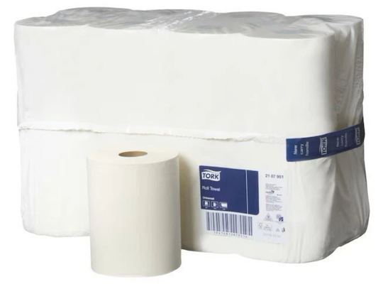 Tork Paper Hand Towels 90m – 16 Rolls Bulk Industrial Kitchen (White)