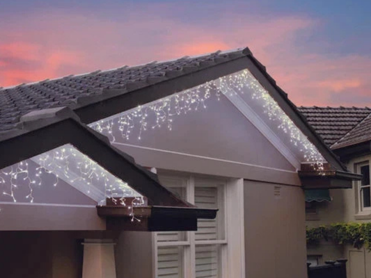 Lytworx 720 LED White Icicle Lights – Low Voltage Christmas String Decoration