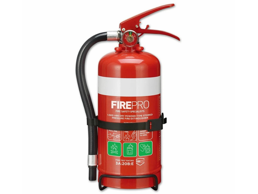 FirePro 1.5kg Dry Powder Fire Extinguisher – Home, Boat, Caravan, Garage Use