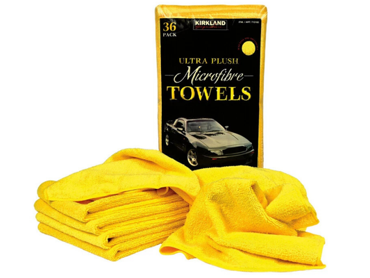 36 Kirkland Microfiber Towels – Plush Car & Glass Cleaning Cloths 40x40 cm