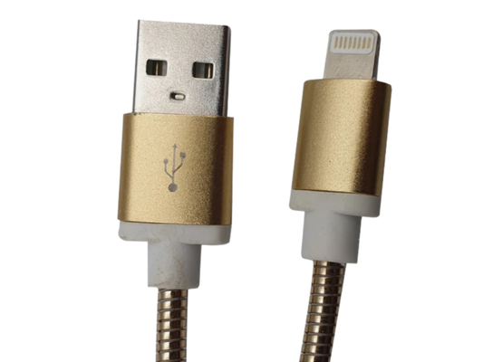 Laser 2m Braided USB-A Charging Cable – Gold for iPhone, iPad & AirPods
