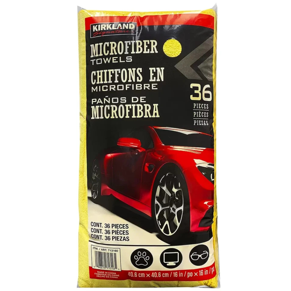 Kirkland Signature Microfiber Towels 72-Pack, 40x40cm Car Cloths