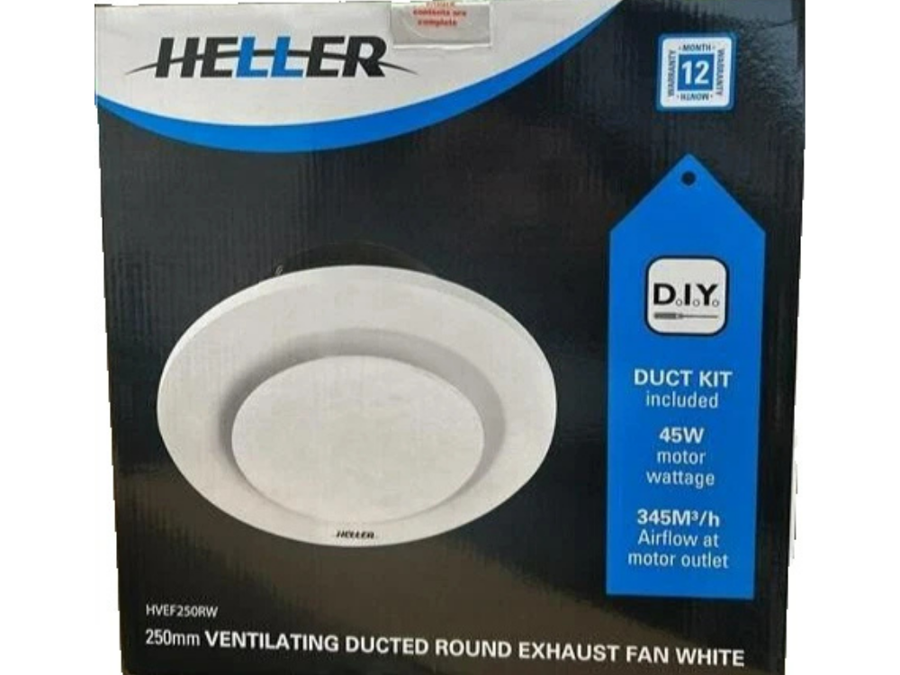 Heller Round 250mm Bathroom Exhaust Fan – Ducted Air Flow