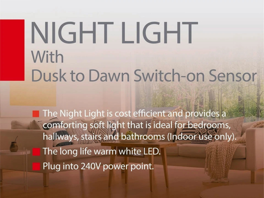Arlec 240V Plug-In LED Night Light 3 Pack – Dusk to Dawn, Warm White