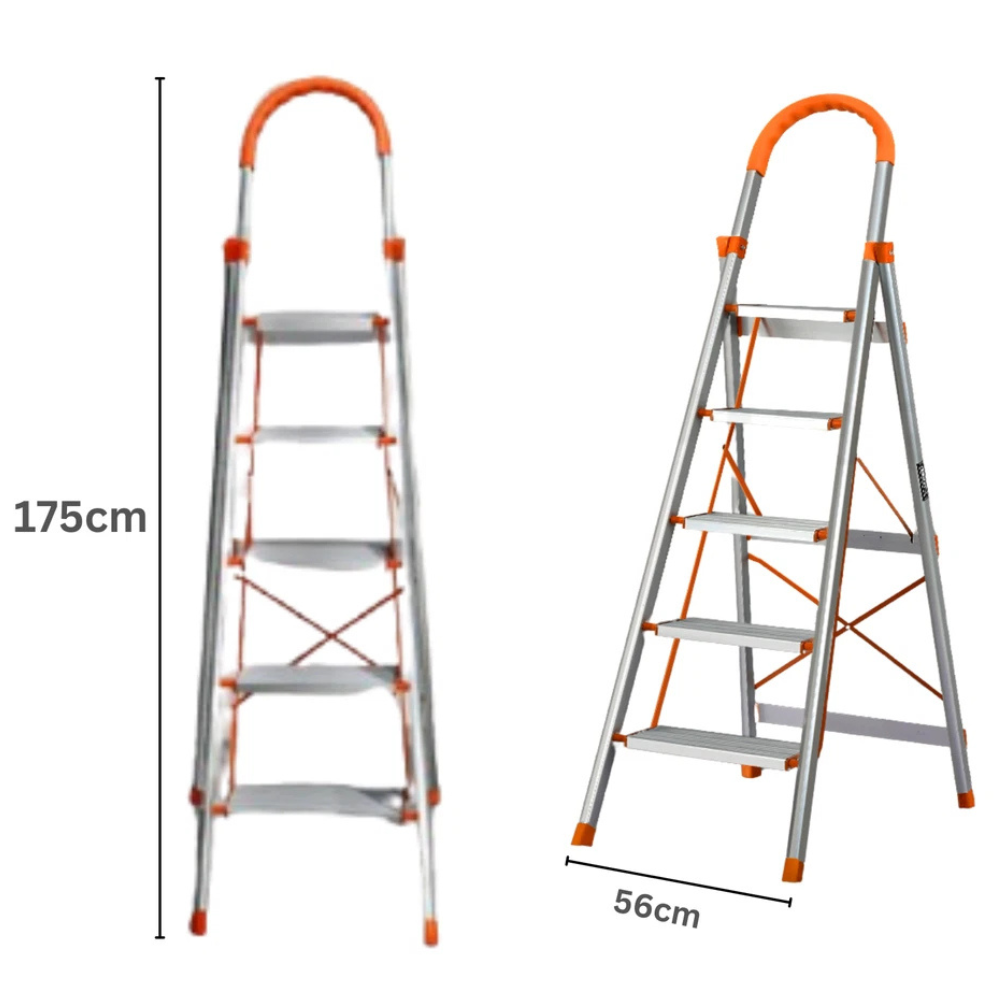 Katashi 5 Step Ladder Aluminium Multi Purpose Folding Light Weight Platform
