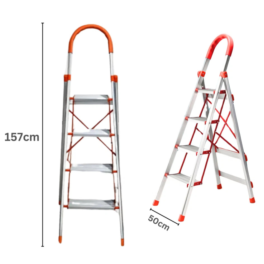 Katashi 4 Step Ladder Aluminium Multi Purpose Folding Light Weight Platform