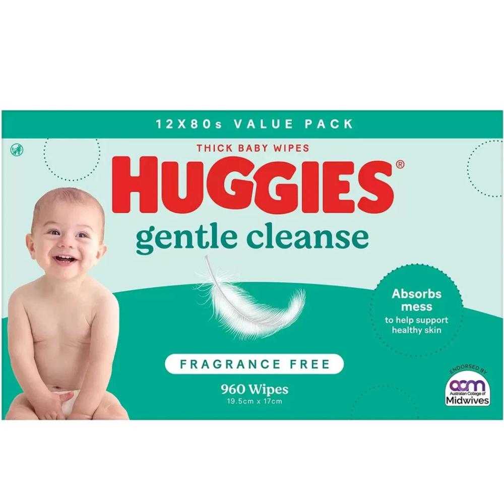 Huggies Fragrance Free Baby Wipes Dermatologically Tested 24 x 80 Wipe 2 Pack