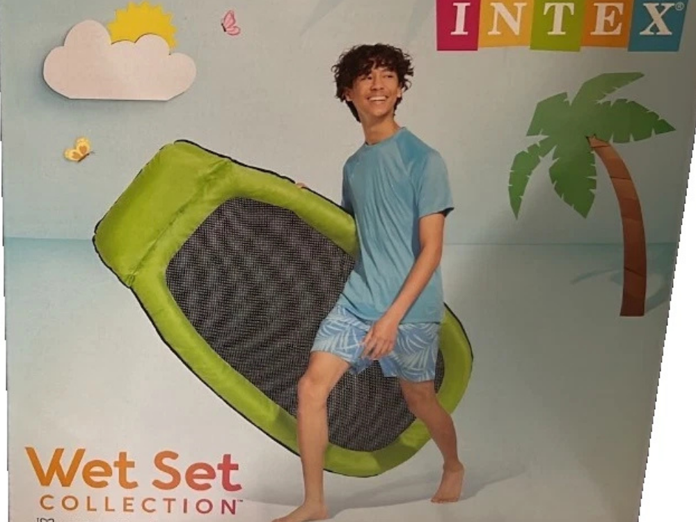 Intex Inflatable Pool Raft – Mesh Lounge Mattress for Adults