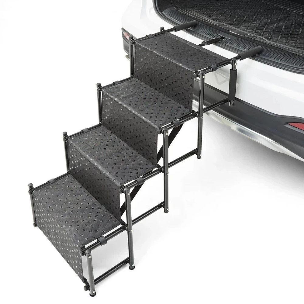 4 Steps Dog pet Ramp Car Ladder Adjustable Portable Height Folding Stairs