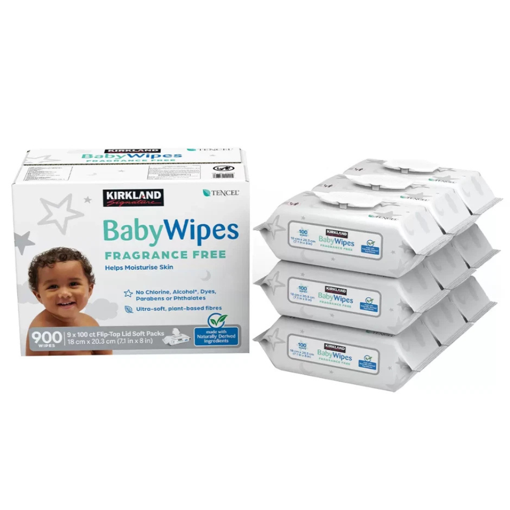 Kirkland Signature Tencel Baby Wipes Fragrance Free Towelettes 2 x 900 Pull