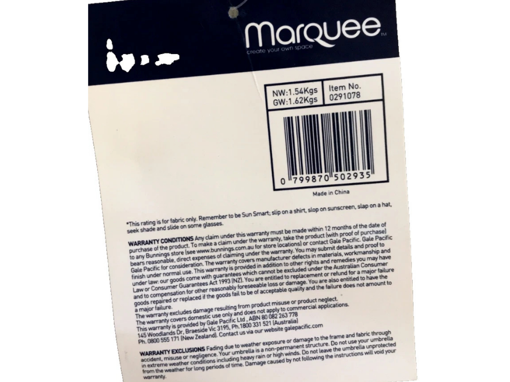 Marquee 2m Beach Umbrella - Portable Sun Shade, Wave Pattern