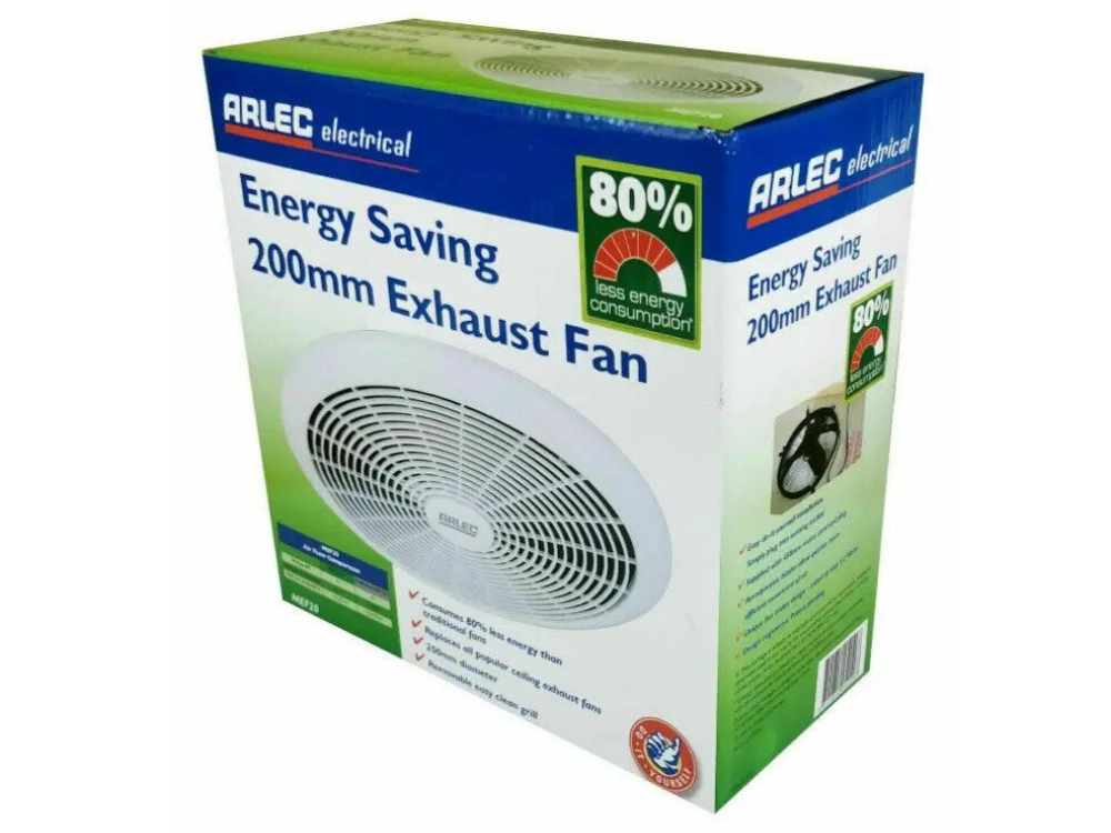 Arlec Ceiling Exhaust Fan – 200mm Electric Ventilation System