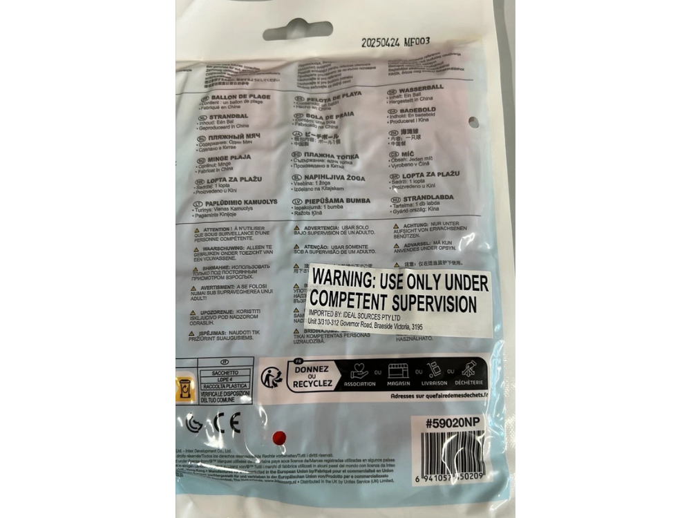 Intex Inflatable Beach Pool Ball Glossy Vinyl Swimming Toy