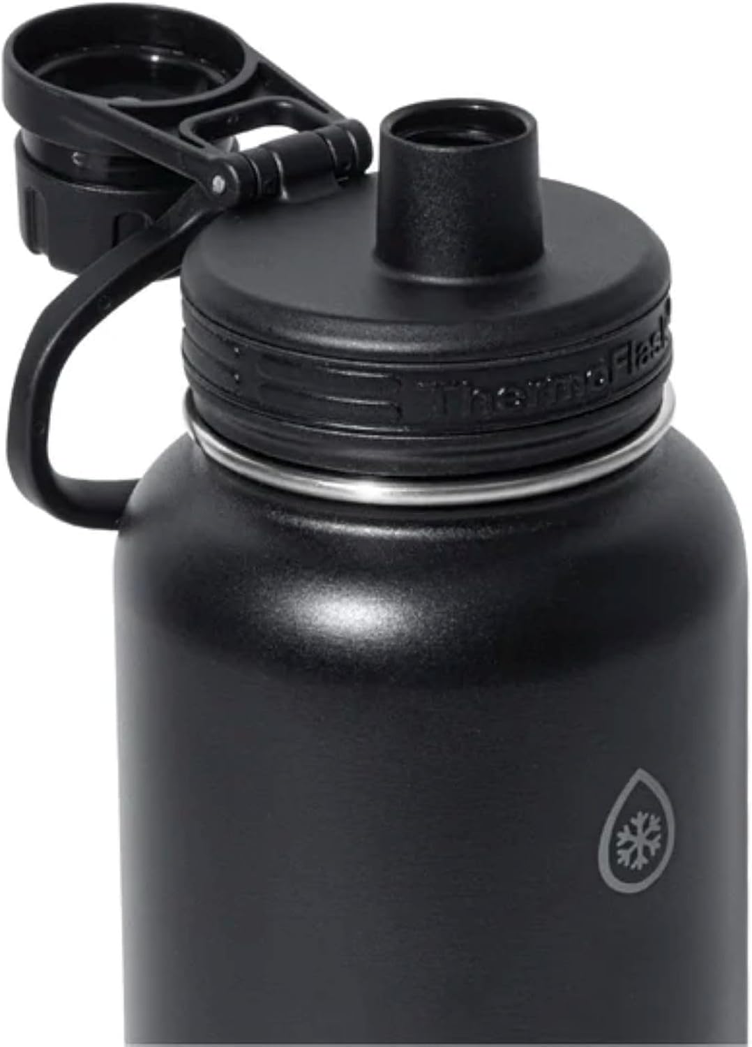 ThermoFlask Stainless Steel Water Bottle 32 oz Double Wall Vacuum Insulated 2 Pack (Black/Pink)