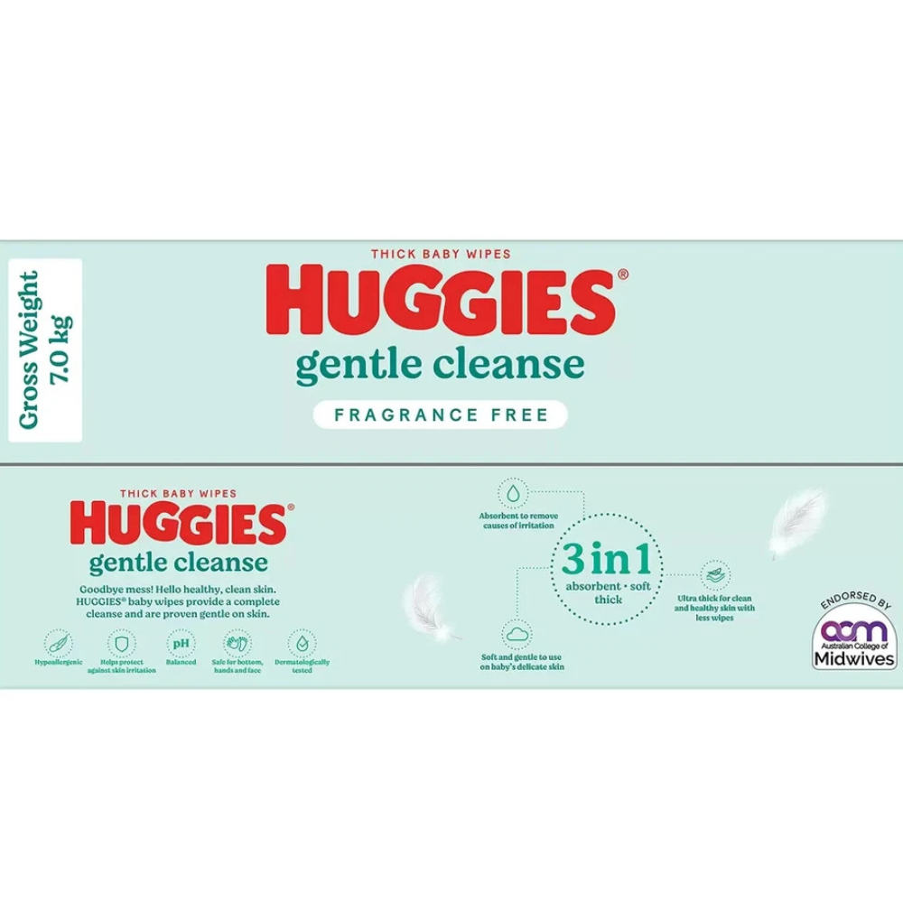 Huggies Fragrance Free Baby Wipes Dermatologically Tested 24 x 80 Wipe 2 Pack