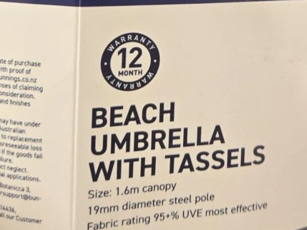 Marquee Tassel Beach Umbrella – Portable Sun Shade