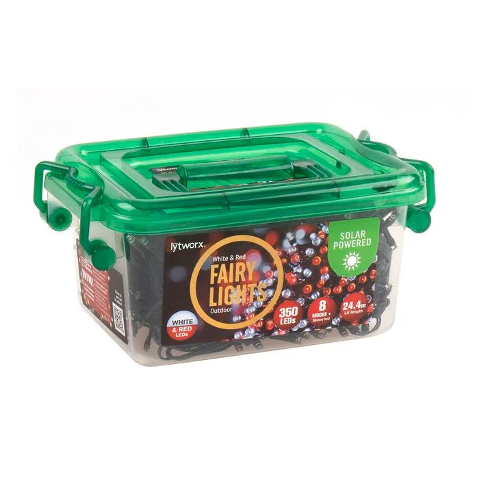 Lytworx Solar Red and White Fairy Lights 350 Pack