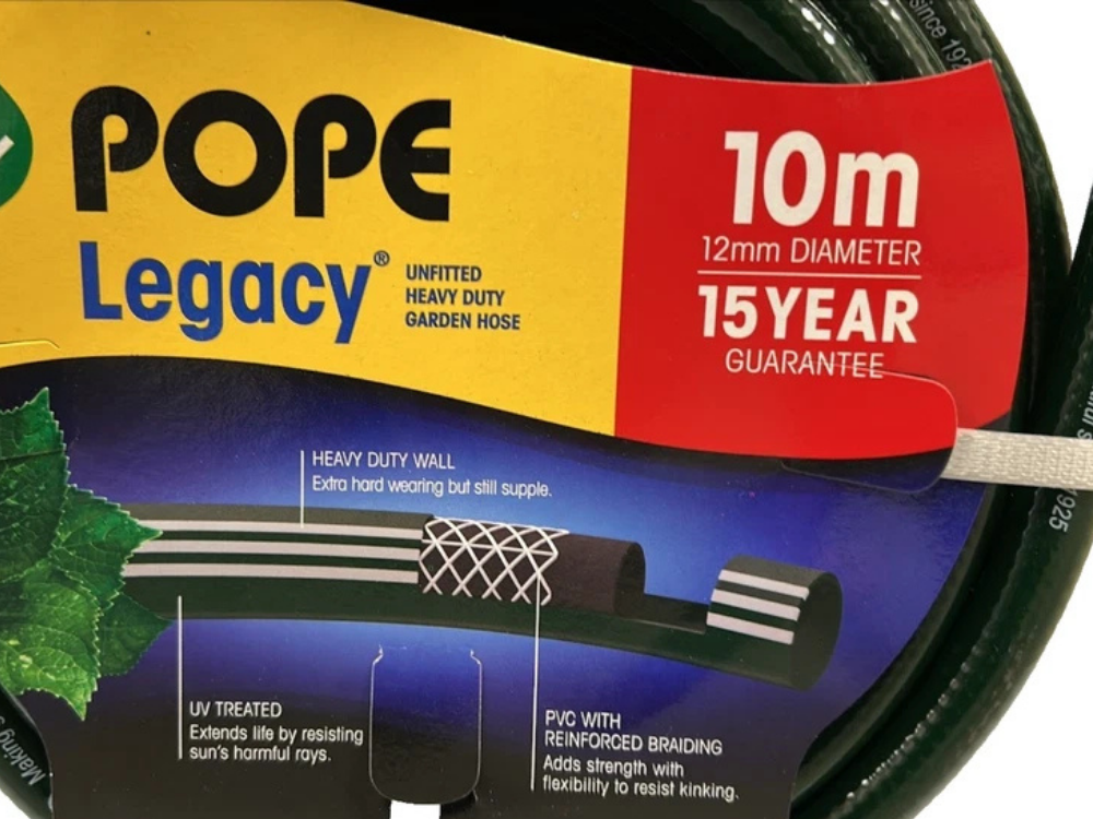Pope Legacy 12mm x 10m Water Hosepipe for Garden & Car Wash