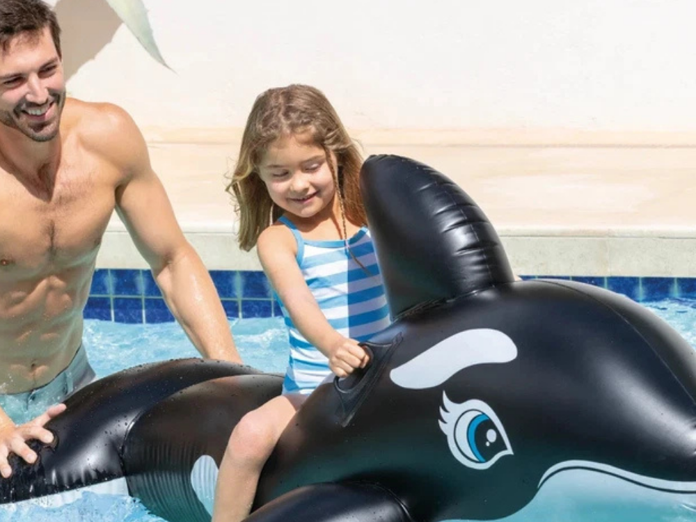 Intex Inflatable Whale Ride-On Float – Pool Water Lounge Toy for Kids 3+