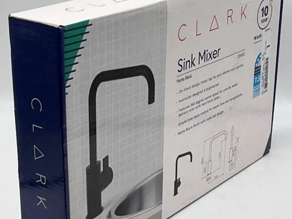 Clark Blade Sink Mixer – Matte, Round Swivel Spout (WELS)