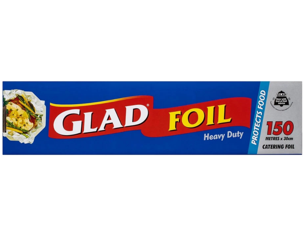 Glad Foil Food Wrap Heavy Duty 150M x 30cm 2-Pack Sealing Cover