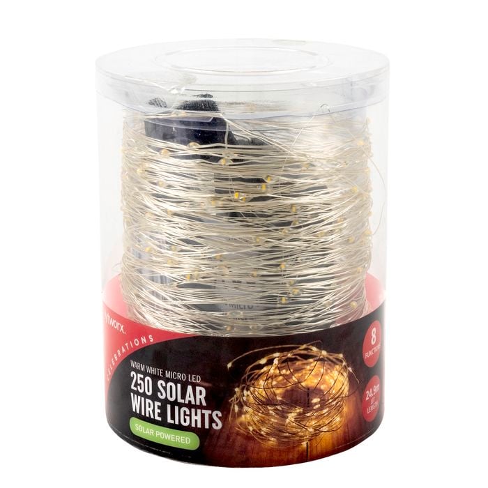 Lytworx Warm White Solar Micro LED Wire Lights - 250 Pack