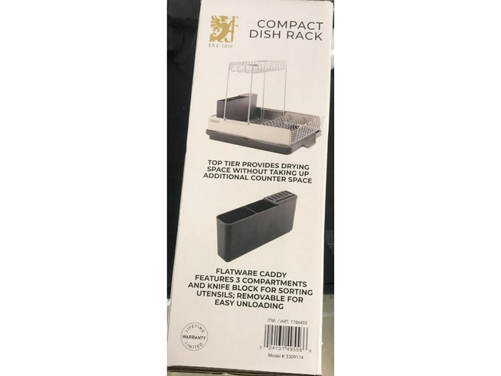 Sabatier Compact Dish Rack – Plate & Cup Holder with Draining Tray Organizer