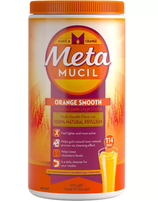 Metamucil Fibre Supplement Smooth Orange Fiber Psyllium Drink 673g