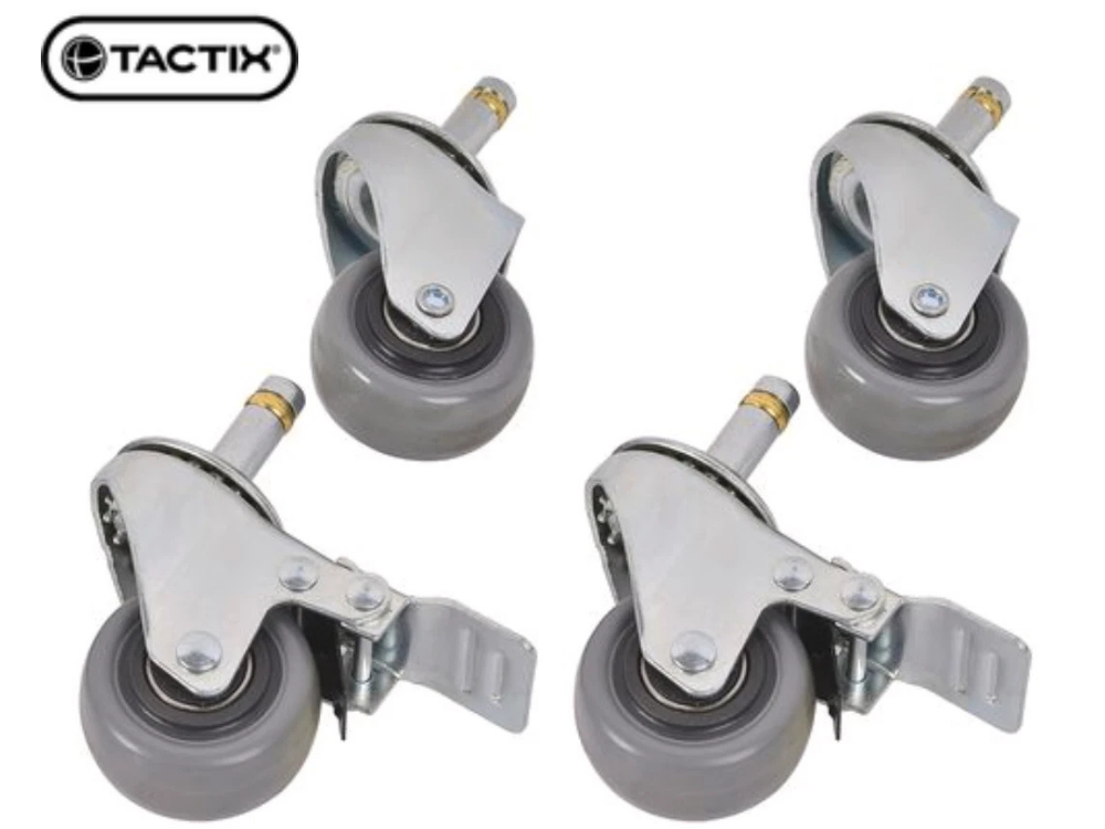 Tactix Swivel Castor Wheels 4 Pack – Heavy Duty for Crates