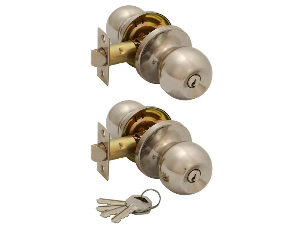 Ikonic Bright Chrome Ruby Door Knob Set – 2 Pack