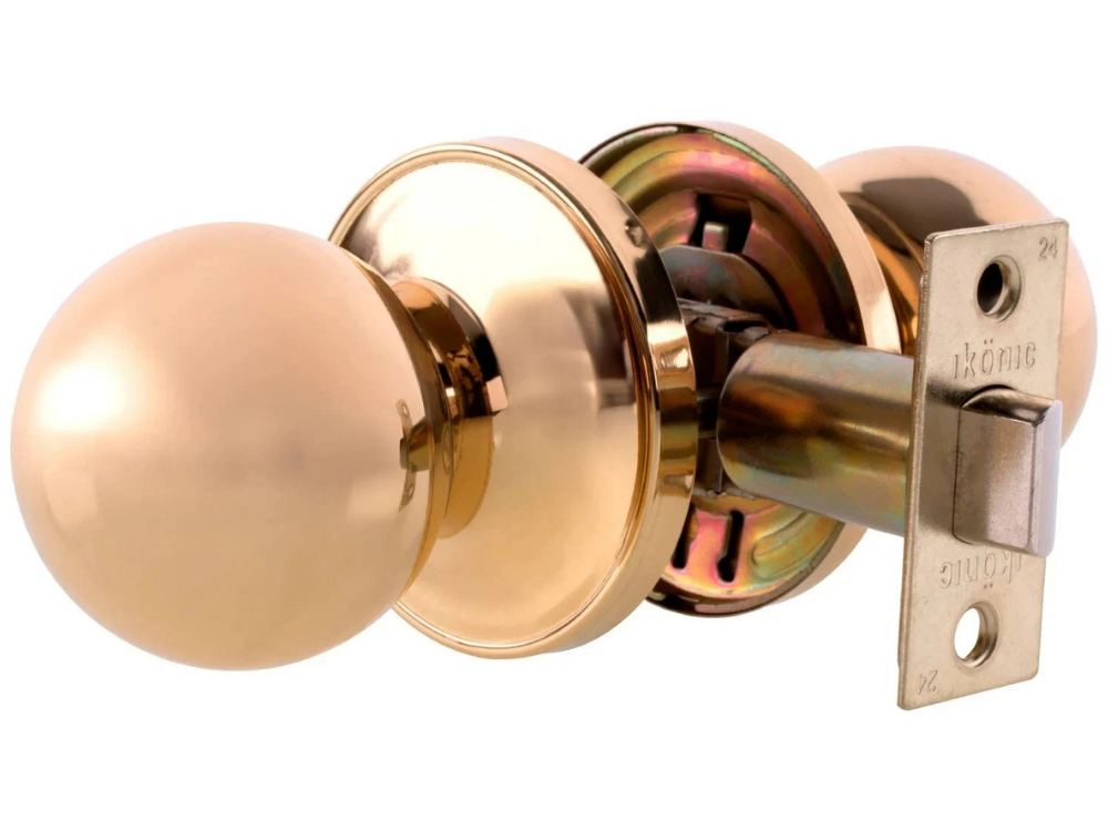 Ikonic Ruby Passage Door Knob Set – Polished Brass, Kitchen Handle & Lock